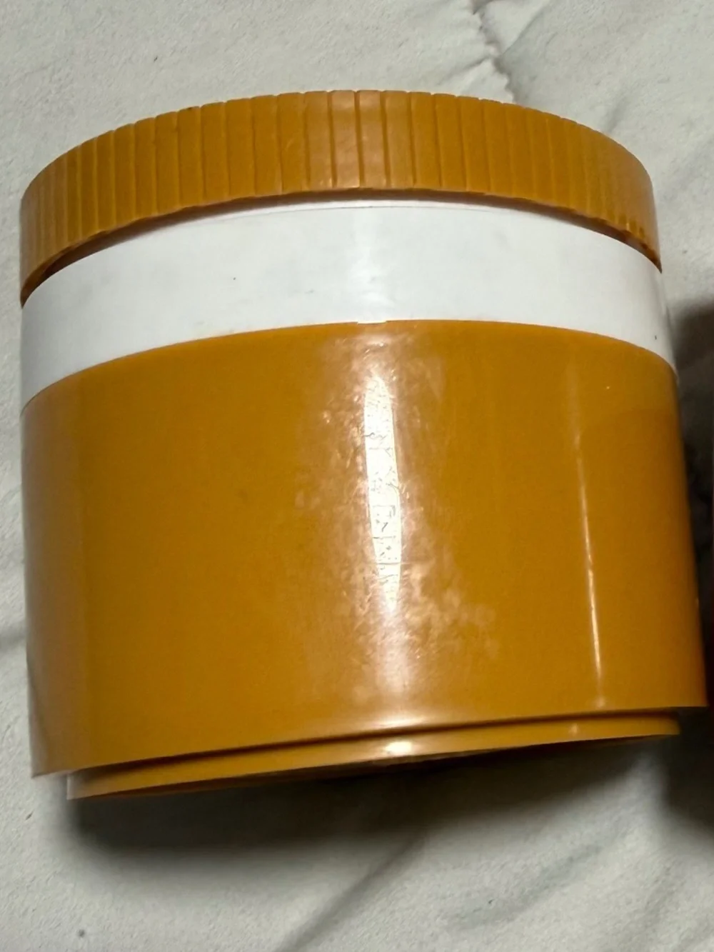 Vintage Thermos Insulated Jar Plastic Twist Lid Yellow Red White 2pc